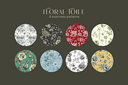 Modern Floral Toile de Jouy Patterns, a Pattern Graphic by AnnArt (Thumbnail 3 of 13)