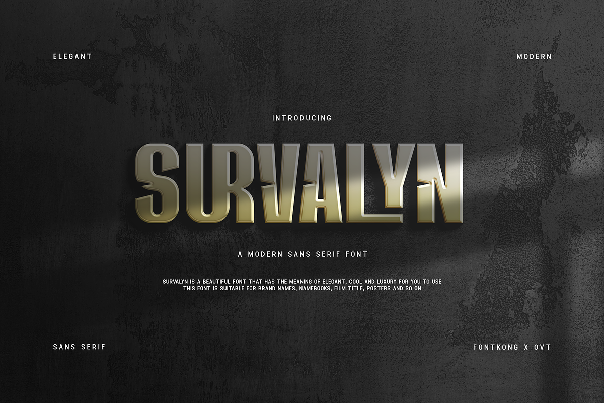 Survalyn - Modern Sans Serif Font, a Sans Serif Font by overlaytemplates (Photo 1 of 5)