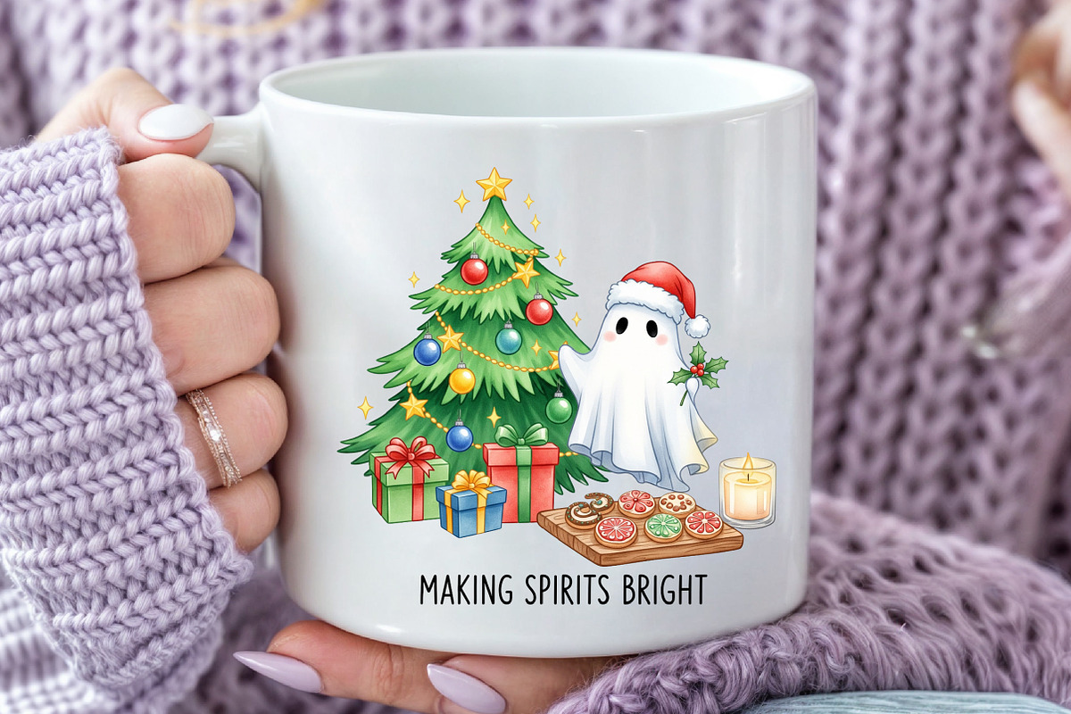 Christmas Ghost, Halloween Christmas, an Illustration by Rose Art (Photo 4 of 5)