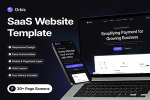 Orbiz SaaS Website Template UI Kit