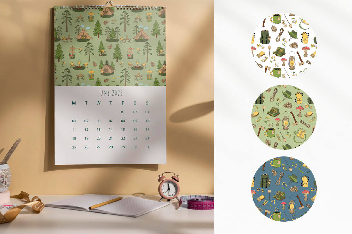 90 Camping Seamless Pattern Set, a Decorative Illustration by Mari_Caliart (Photo 13 of 14)