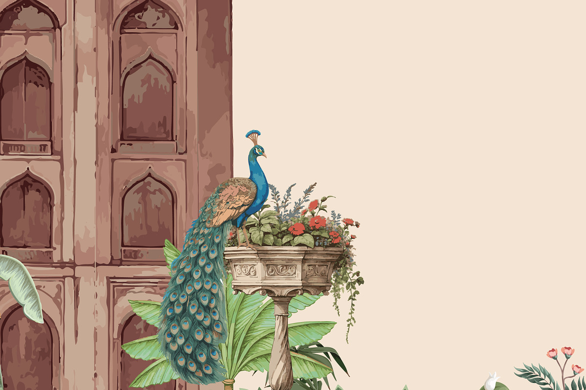 Moroccan Chinoiserie Palm Pattern, a Decorative Illustration by Mughal Wallpaper (Photo 3 of 5)