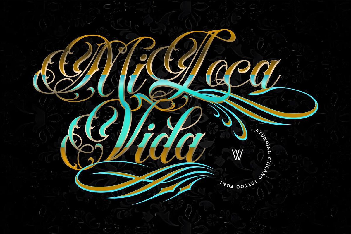 Diablo – Chicano Tattoo Script Font, a Blackletter Font by WhymoreArt (Photo 4 of 15)