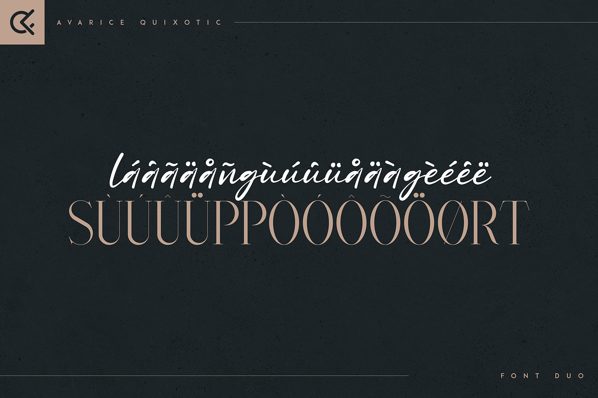 Avarice & Quixotic - modern font duo, a Serif Font by Only Fonts (Photo 10 of 12)