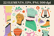 FUNKY GREECE: bold clipart, an Object Illustration by Elliko shop (Thumbnail 2 of 7)