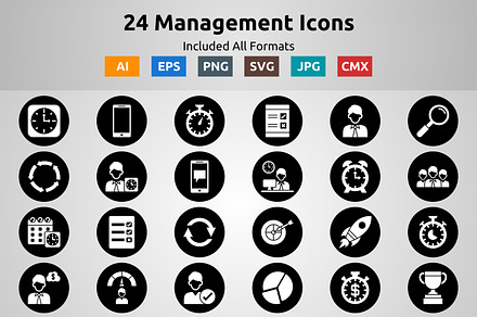 Line Circle Inverted Management Icon
