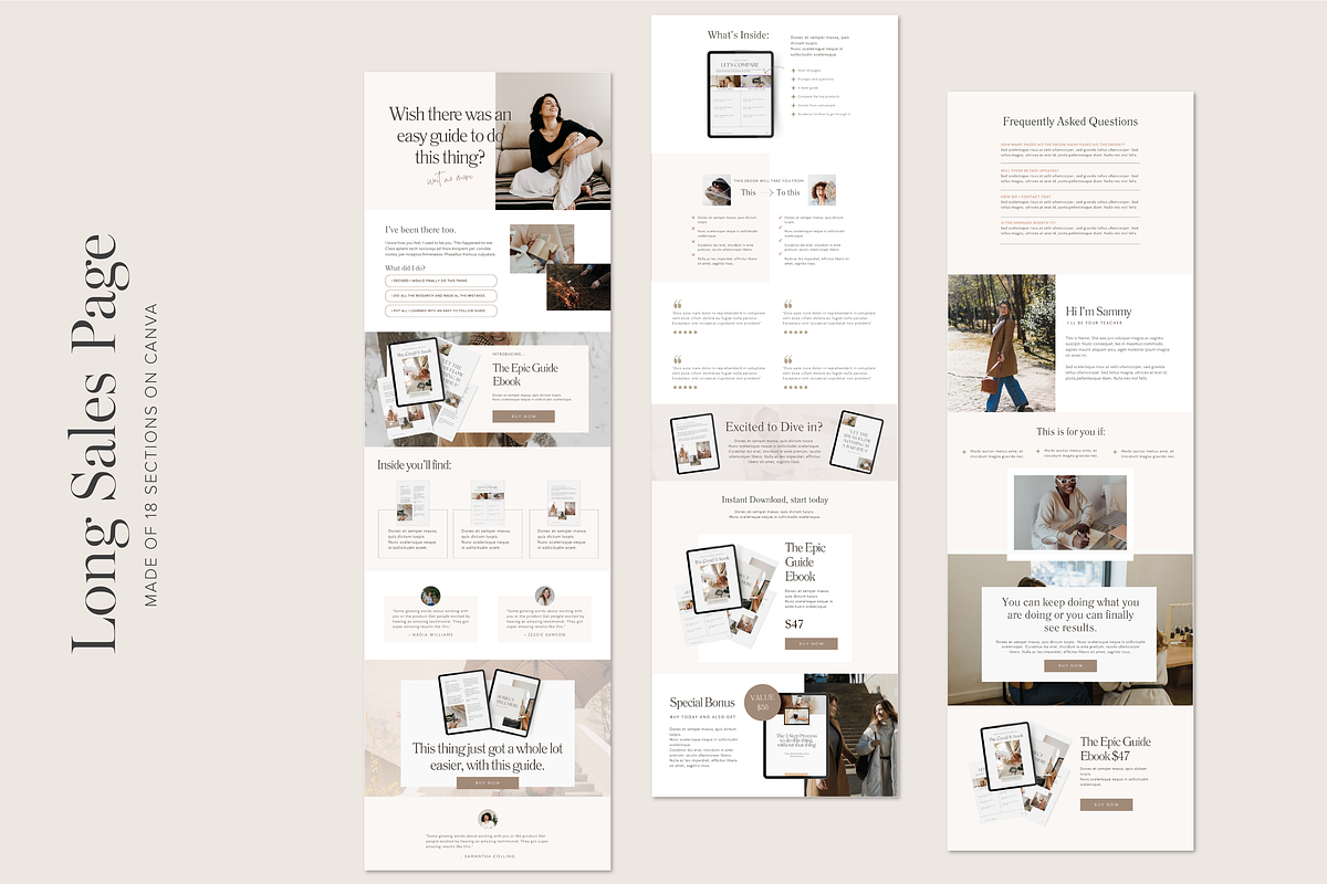 Ebook Sales Page Canva Website, a Landing Page Template by Tabitha Emma (Photo 2 of 6)