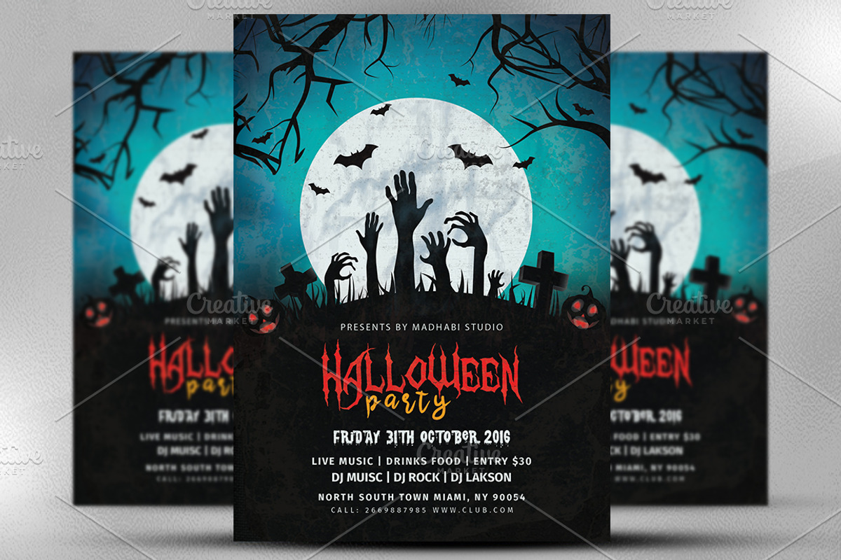 Vintage Halloween Party Flyer V3, a Flyer Template by Madhabi Studio (Photo 2 of 3)