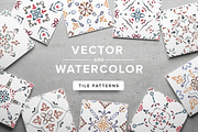 Watercolor/Vector Tile Patterns, a Pattern Graphic by Kotulska (Thumbnail 1 of 8)