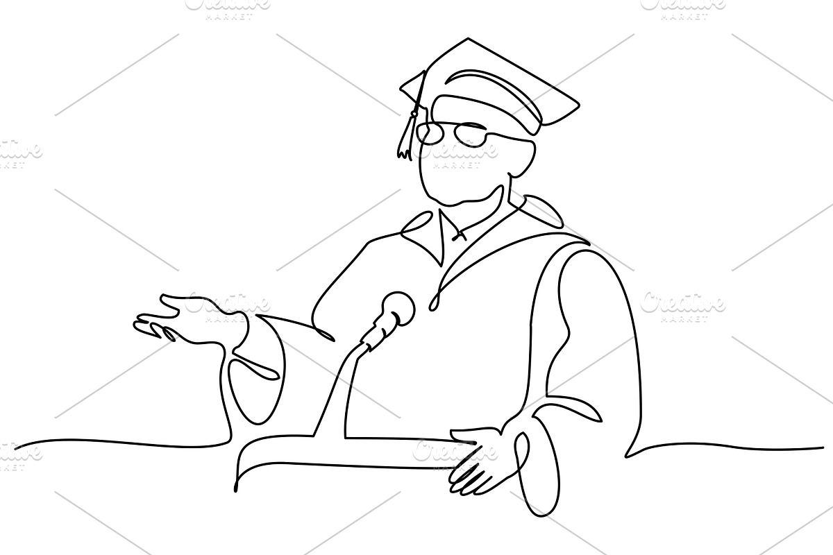 College president giving speech, a Person Illustration by Valenty