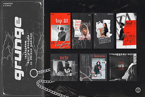 Grunge Instagram Templates Ps, Canva