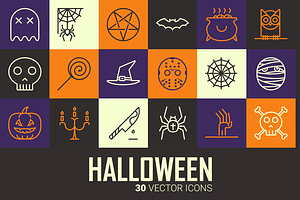 Sale: Halloween Party outline icons