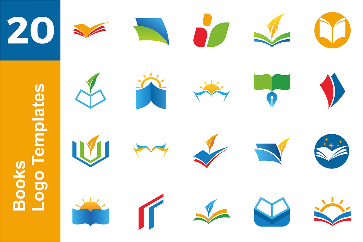20 Logo Books Template Bundle, a Branding & Logo Template by Acongraphic (Photo 1 of 21)