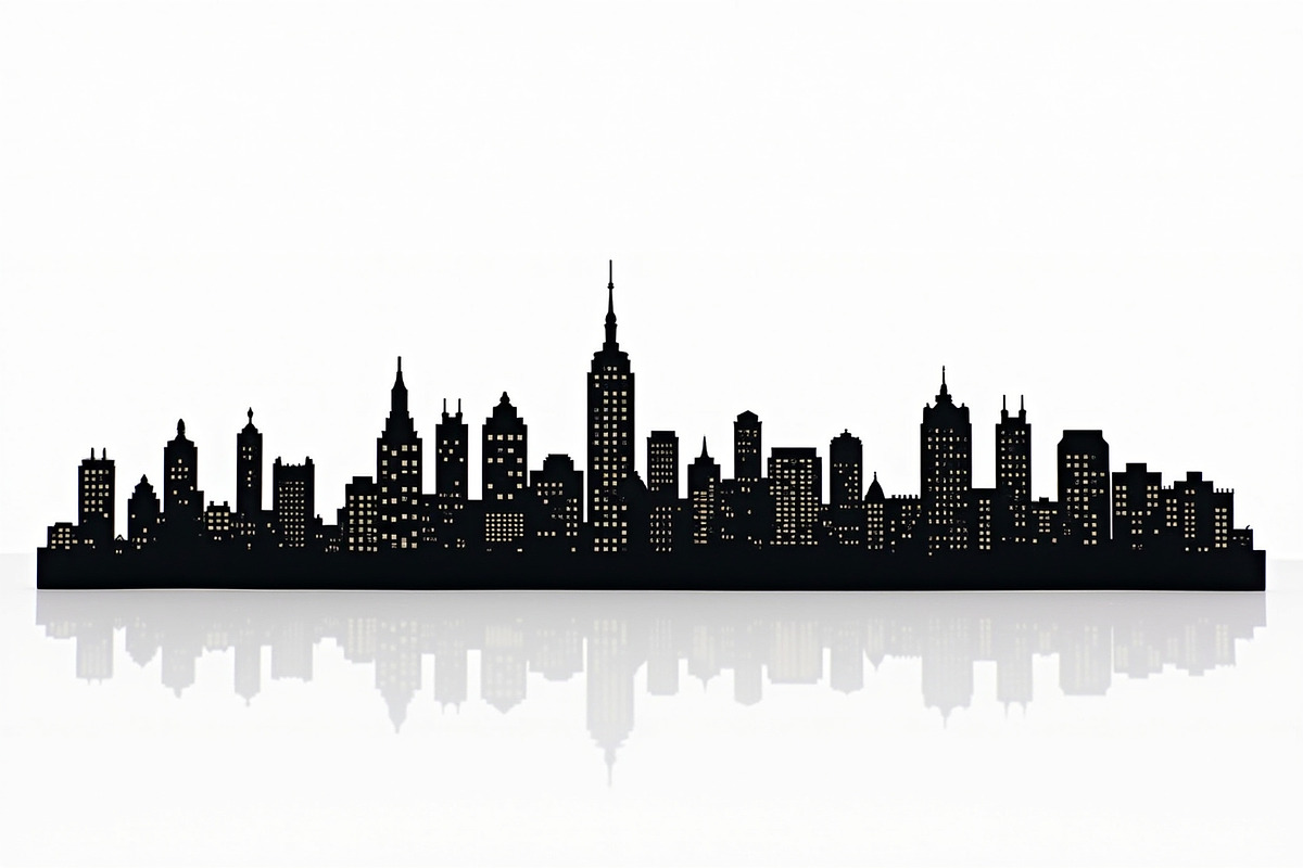 Modern City Skyline Silhouette Set, an Illustration by hafijul (Photo 7 of 7)