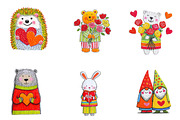 Vintage Cute Valentine's Day Clipart, an Illustration by CreationArt (Thumbnail 5 of 7)