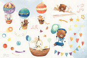 IN THE SKY. Watercolor clipart, an Animal Illustration by OlliArtDesign (Thumbnail 2 of 6)