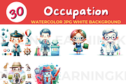 30 Occupation watercolor JPG white b, an Education Illustration by John_Walker (Thumbnail 3 of 3)