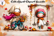 Cute Ghost Clipart Bundle, a Seasonal Illustration by CreationArt (Thumbnail 1 of 7)