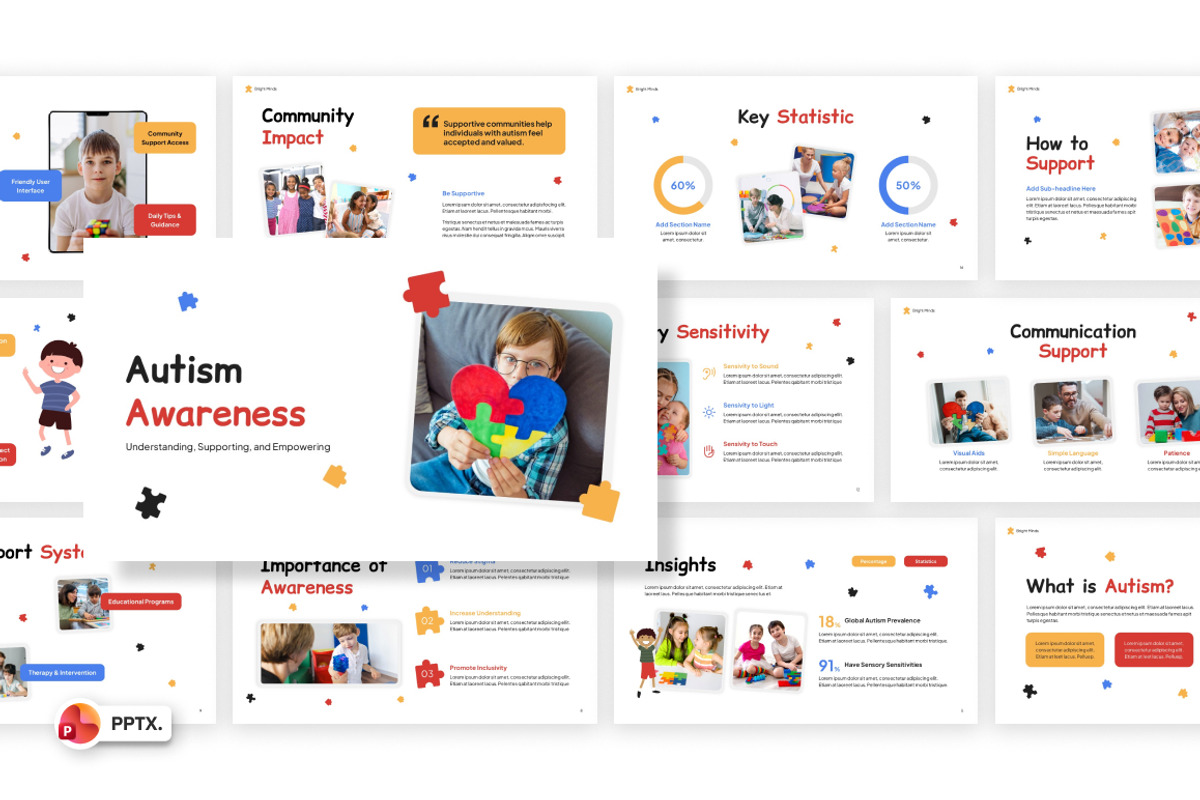 Autism Awareness PowerPoint, a Presentation Template by Loin Studio (Photo 1 of 4)