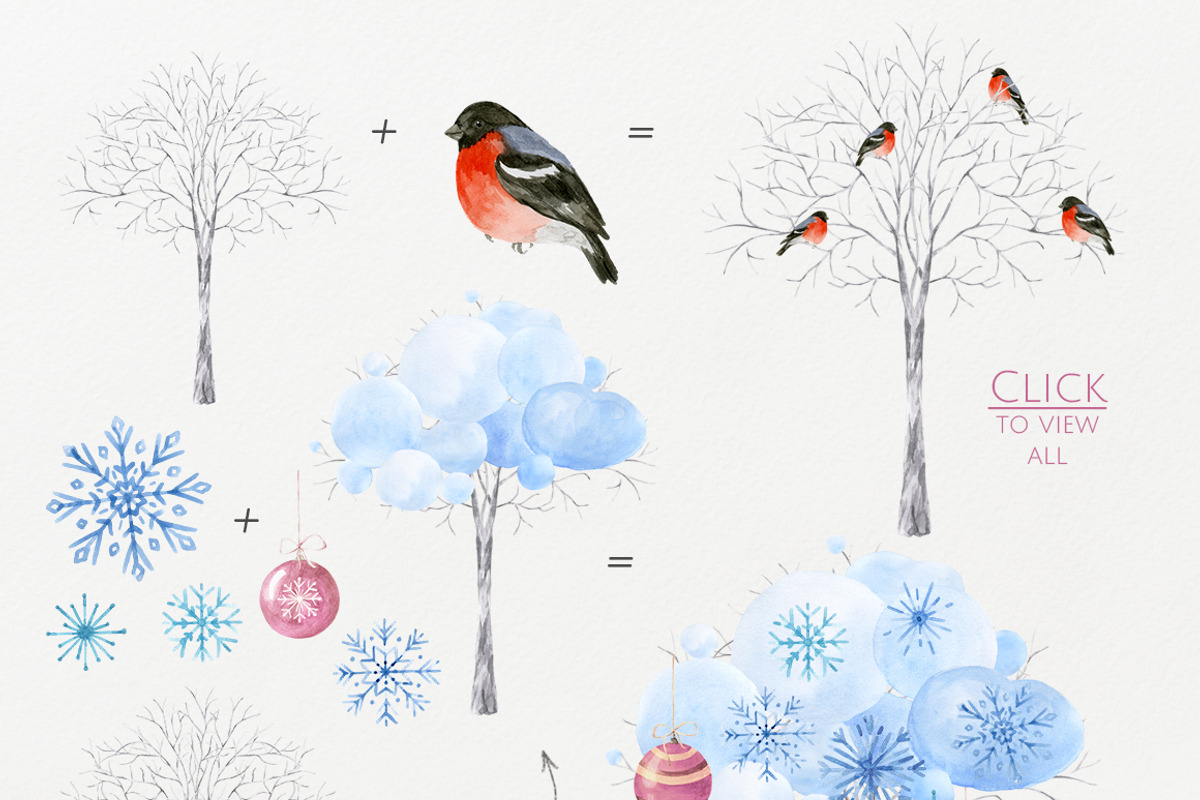 Christmas Crafts.Watercolor DIY Pack, a Decorative Illustration by NataliVA (Photo 3 of 6)