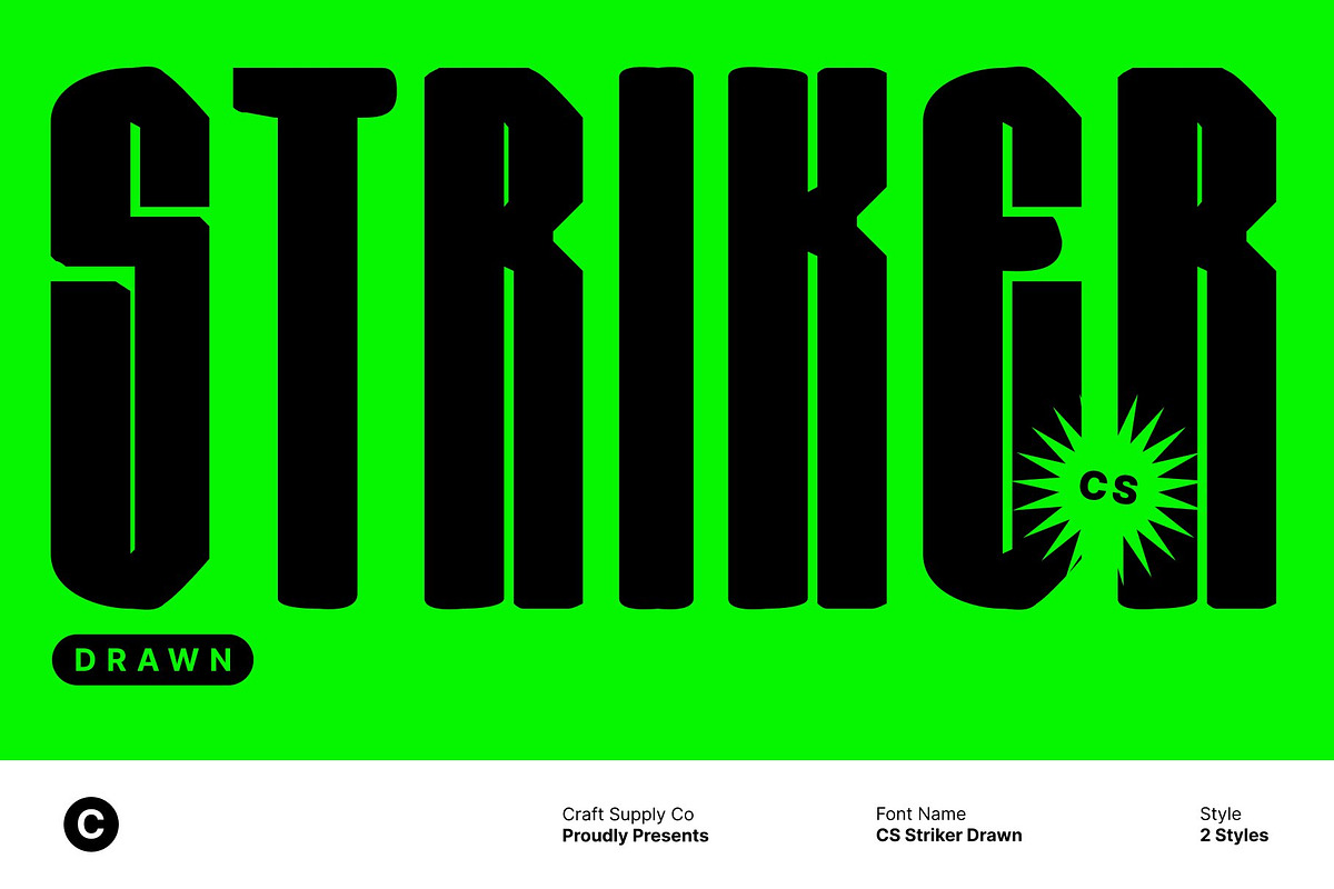 CS Striker Drawn, a Sans Serif Font by Craft Supply Co. (Photo 1 of 8)