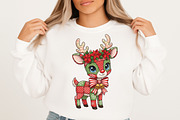 Christmas Deer Patchwork PNG, an Illustration by Libby Wishes (Thumbnail 4 of 8)