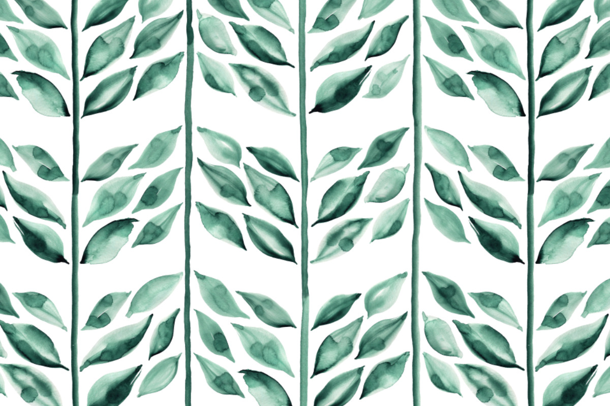 Botanical herringbone in emerald, a Pattern Graphic by Anya-D (Photo 2 of 5)