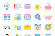 50 Daily Planner Flat Icons, an Icon by IconBunny (Thumbnail 2 of 2)