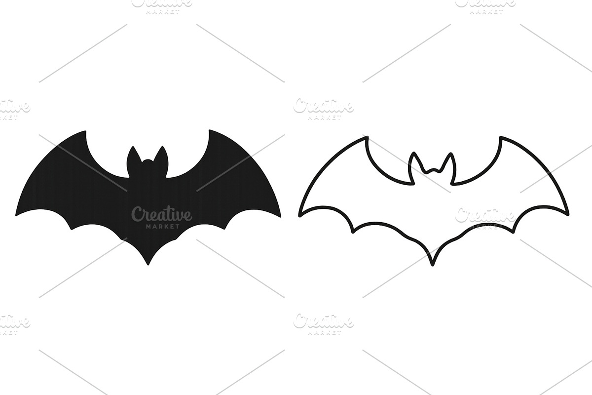 Bat silhouettes suitable for, an Illustration by ZinetroN
