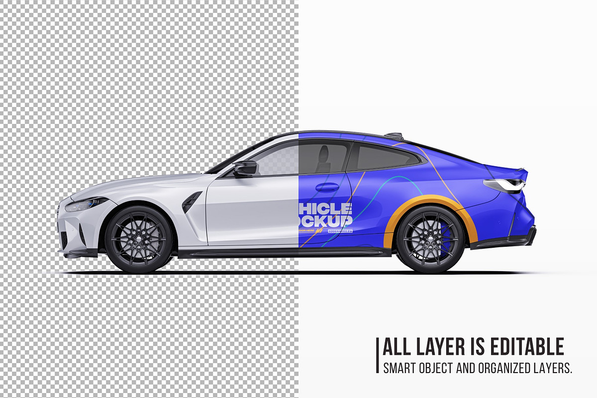 Performance Sport Coupe Mockup Set, an Advertising Mockup by Halal Graphic Studio (Photo 5 of 12)