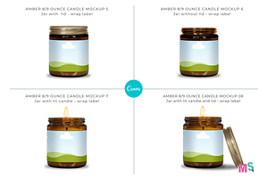 Amber Candle Jar Mockup For Canva