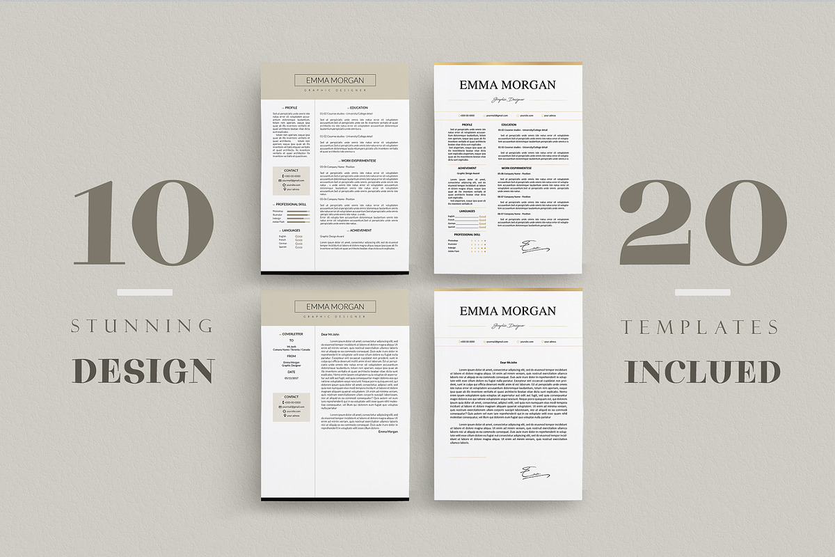 Simple Resume BUNDLE Template M, a Resume Template by Showy68 Template (Photo 4 of 7)