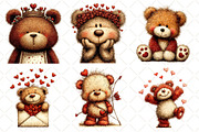 Whimsical Valentine Bear Clipart, an Illustration by Black Bird Studio (Thumbnail 2 of 6)