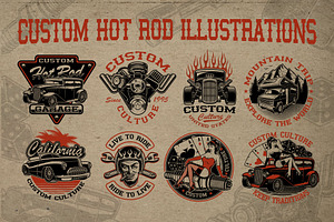 Hot Rod Vector Illustrations Bundle