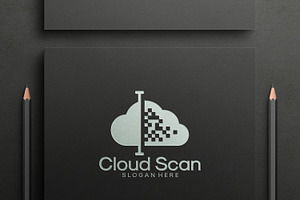 Pixel Cloud Logo Designs Concept