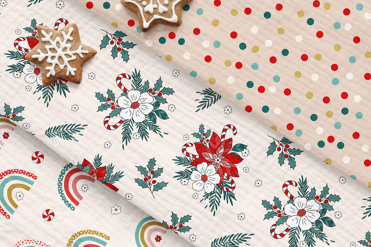 Retro Groovy Christmas, an Illustration by Cozy pattern shop (Photo 2 of 12)