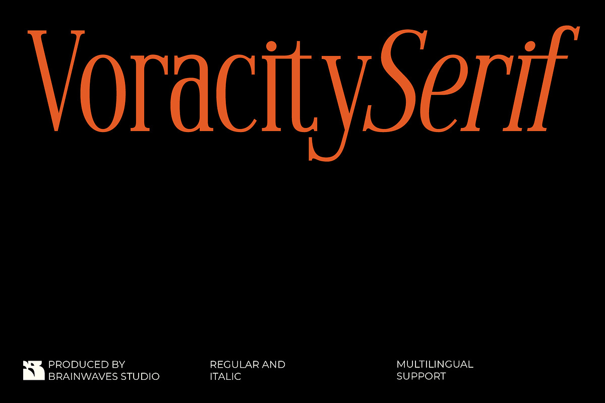 Voracity - Serif Display Font, a Serif Font by Brainwaves.Studio (Photo 1 of 9)