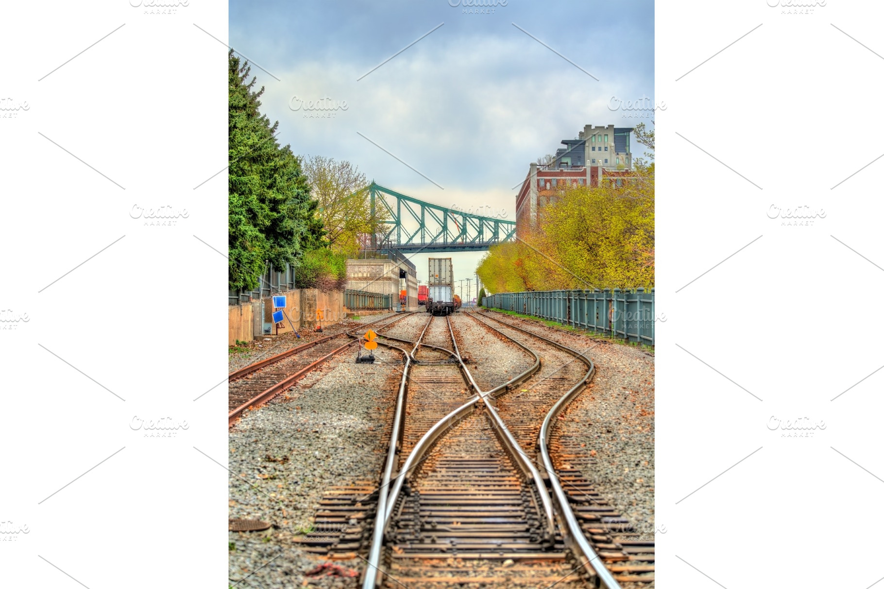 Railway in the old port of montreal canada featuring montreal, railway, and, a Transportation Photo by Leonid Andronov