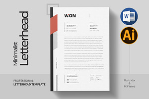 Clean Letterhead | Word, a Stationery Template by Pixelpick