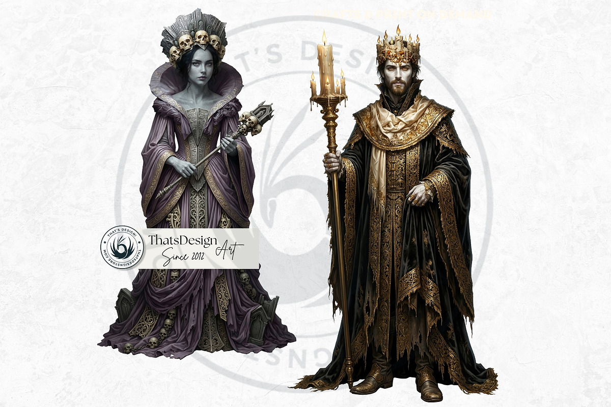 Dark Fantasy Rulers Gothic Clipart 1, a Person Illustration by ThatsDesignArt (Photo 9 of 11)