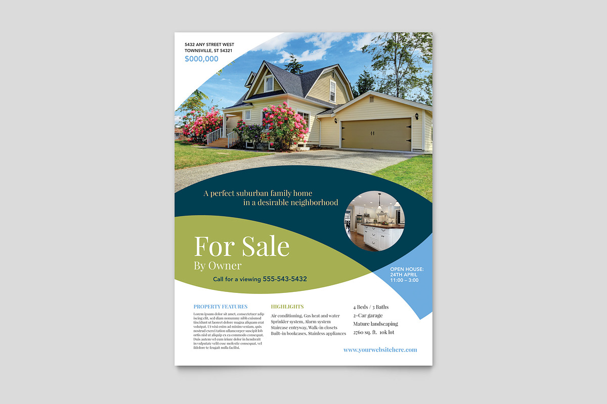 For Sale by Owner Flyer Template, a Flyer Template by StockLayouts (Photo 2 of 2)