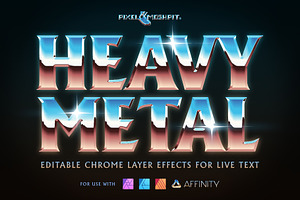 Heavy Metal Chrome Layer Styles, a Layer Style Add-On by PixelMoshpit