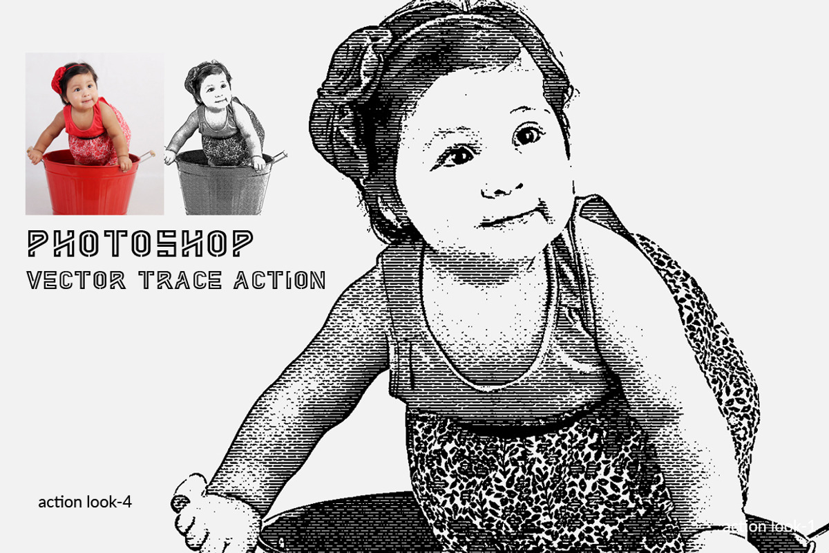 Photoshop Vector Trace Action, an Action Add-On by MRI STUDIO (Photo 4 of 8)