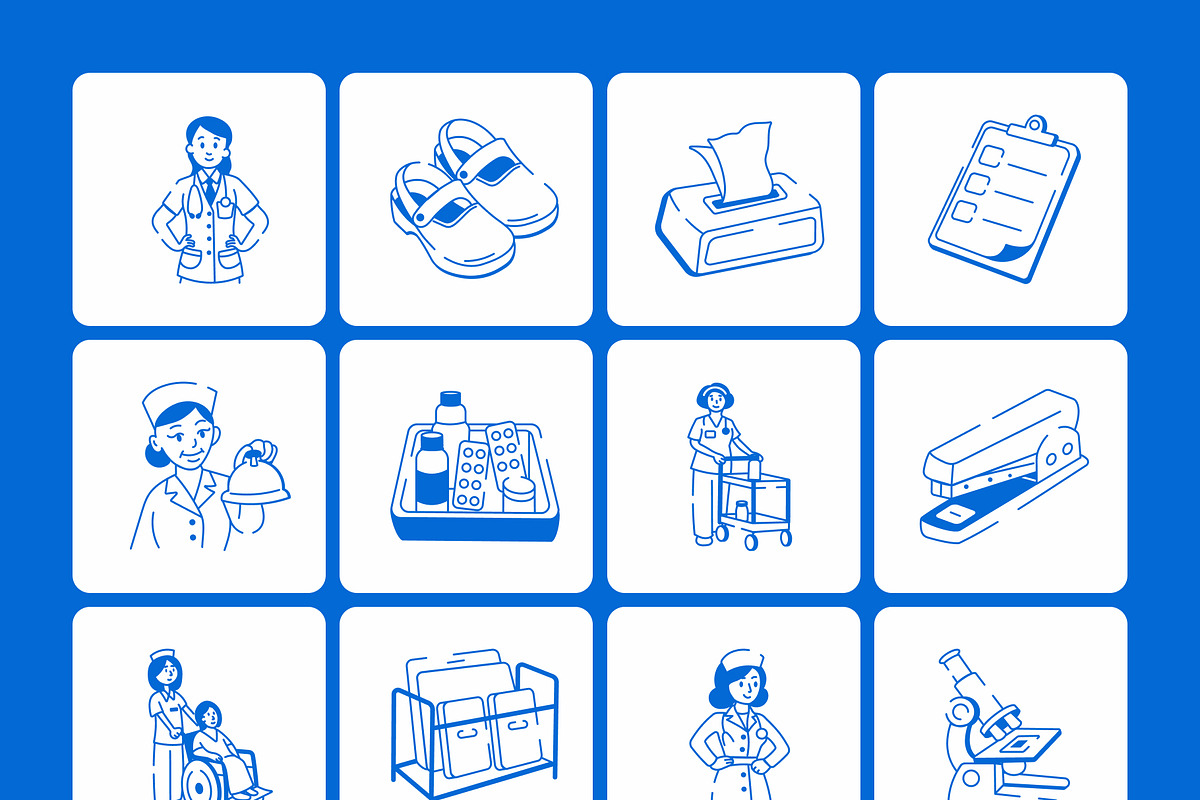 Nursing Doodles Icons Set, an Outline Icon by Vectors Market (Photo 7 of 8)