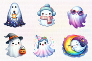 Halloween Iridescent Cute Ghost, an Illustration by CreationArt (Thumbnail 2 of 5)