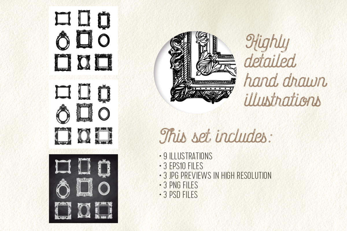 Picture frames sketch illustrations, a Decorative Illustration by Natalya Levish (Photo 2 of 3)