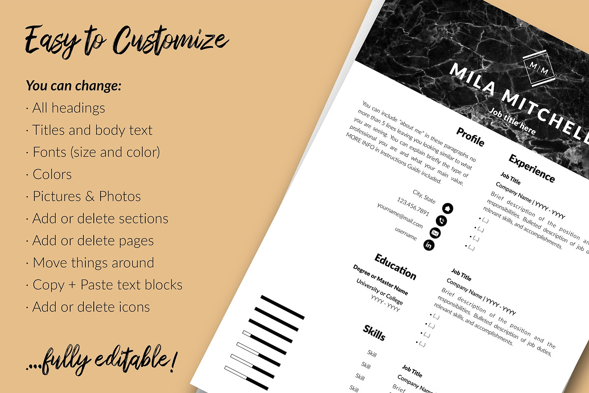 Modern Resume Design / CV - Mila, a Resume Template by Templates Design Co. (Photo 13 of 17)