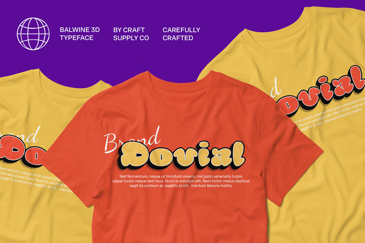 Balwine 3D, a Sans Serif Font by Craft Supply Co. (Photo 4 of 7)