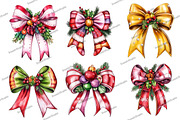Whimsical Christmas Bow Clipart, an Illustration by DreamArtGraphic (Thumbnail 5 of 5)