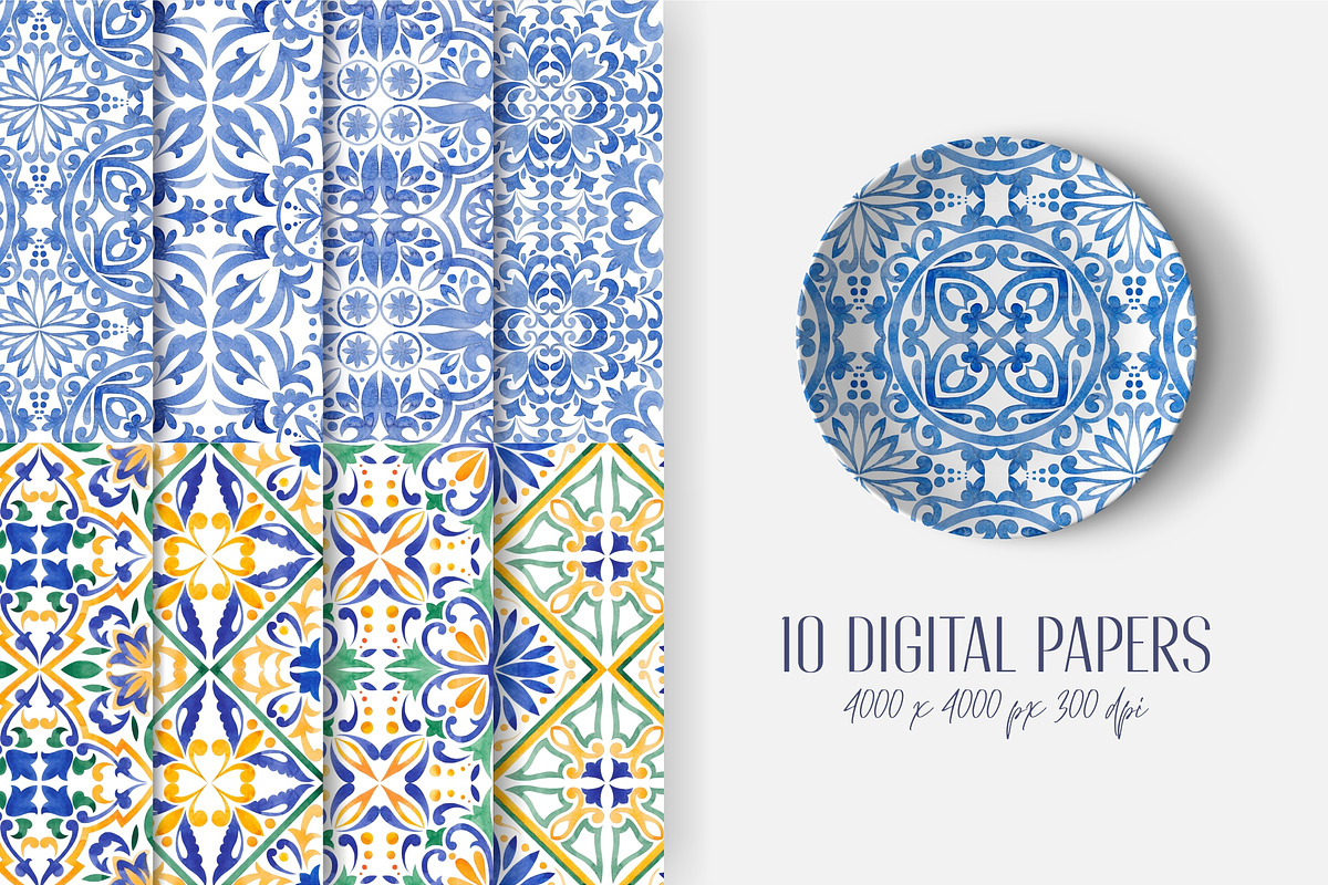 Watercolor seamless pattern, a Pattern Graphic by Elona Laff (Photo 1 of 5)